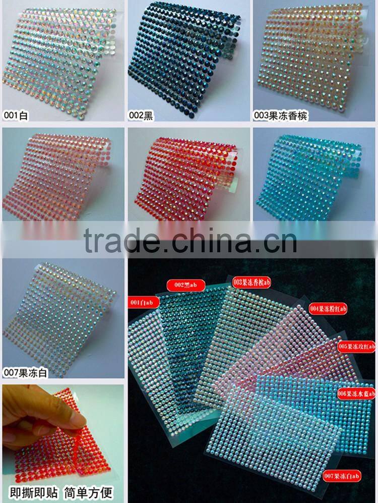 Fast delviery time 8 lines crystals resin stones sticker