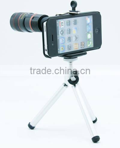 12X Zoom Telescope Phone Camera Lens Kit Tripod Case for Apple iPhone 4 4S 4G