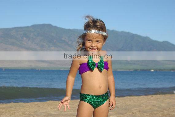 Cute Sexy Bandeau Bow Kids Swimwear for Girls