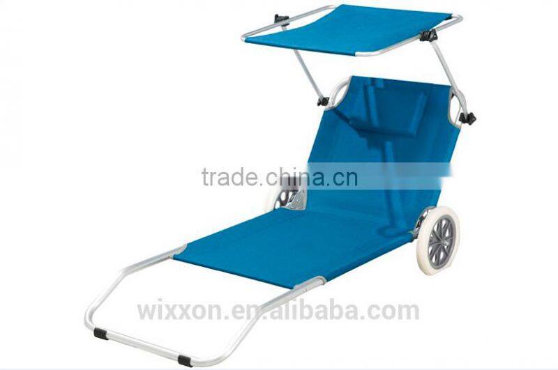 Wholesales Reclining Aluminium Folding Beach Chair With Wheel