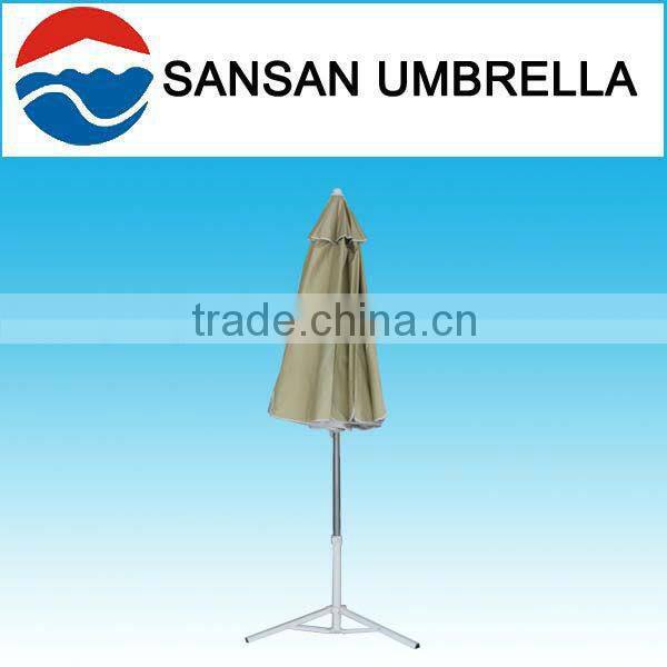 240CM wholesale Oxford fabric light-yellow fibre glass with tilt and lace beach sun umbrella