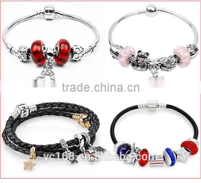 Yiwu Direct Happy Longlife Lock Shaped Thai Silver Charms Beads For Jewelry Making Supplies