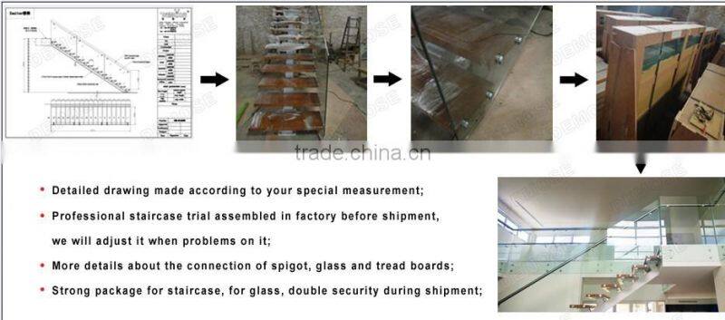 hardwood stair treads/outdoor stair railing with stainless steel