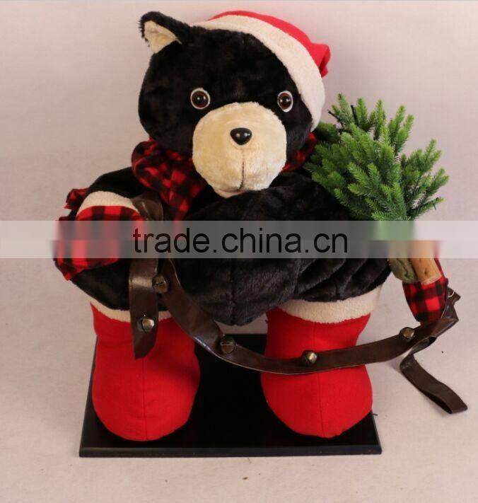 XM-A6108 60 inch lighted inflatable christmas bear for christmas decoration