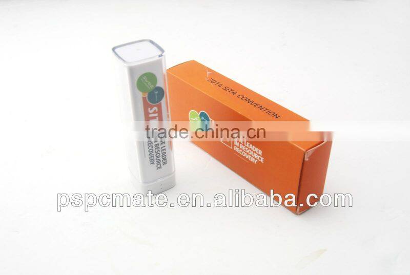 Lipstick 2200mah power bank portable charger for Samsung HTC BB Moto cellphone