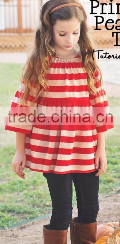 100% Cotton Baby Summer spring girls blank ruffle sleeve t shirt white ruffle shirt for little girls