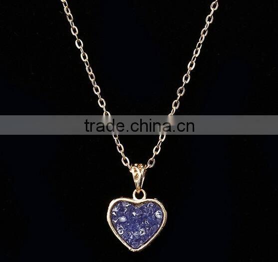 >>High quality classic natural stone heart necklace pendant/#