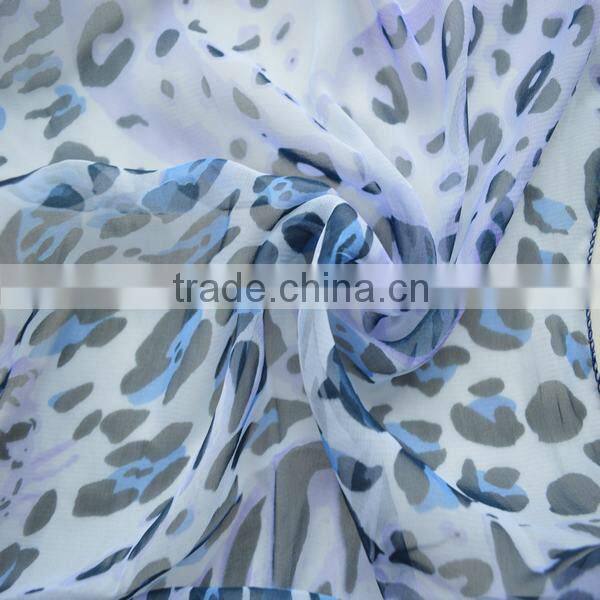 Polyester Leopard Design Chiffon Scarf for Lady