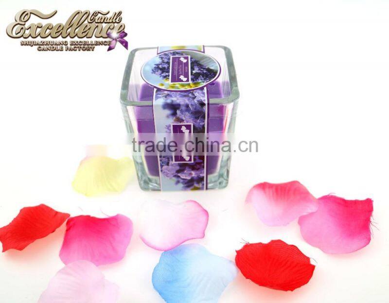 7*8 flat top soy candles in glass candle holders oblong type for decoration