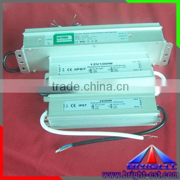 IP67 Waterproof LED power supply, 85-265AV DC12/24V led driver for led light