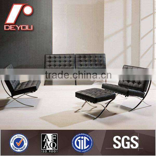 SF-505 Wholesale vintage white Italy leather/PU barcelona chair and ottoman