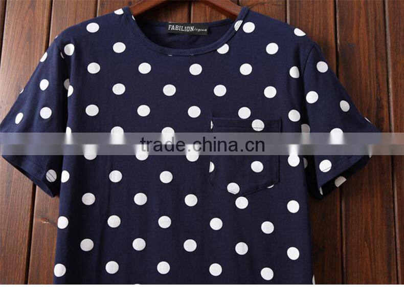 Online shopping india wholesale women's high quality cheap cotton dot t shirt