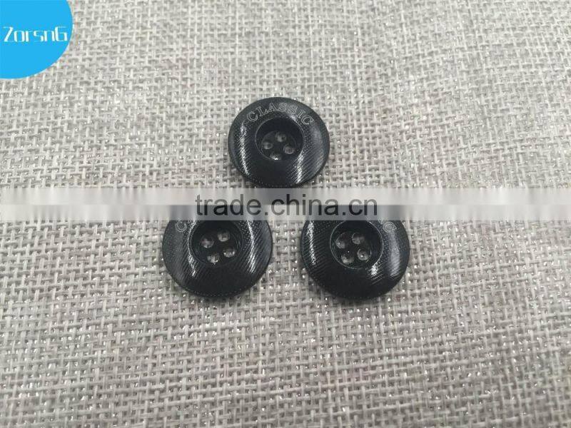 round clear 4 hole custom made metal button for garment