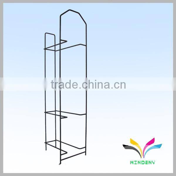 Magazine holder floor stand 1 shelf white wire counter display rack