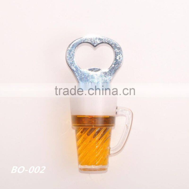 BO-002 New Design 2016 3D Beer Acrylic Bottle Opener Magnet