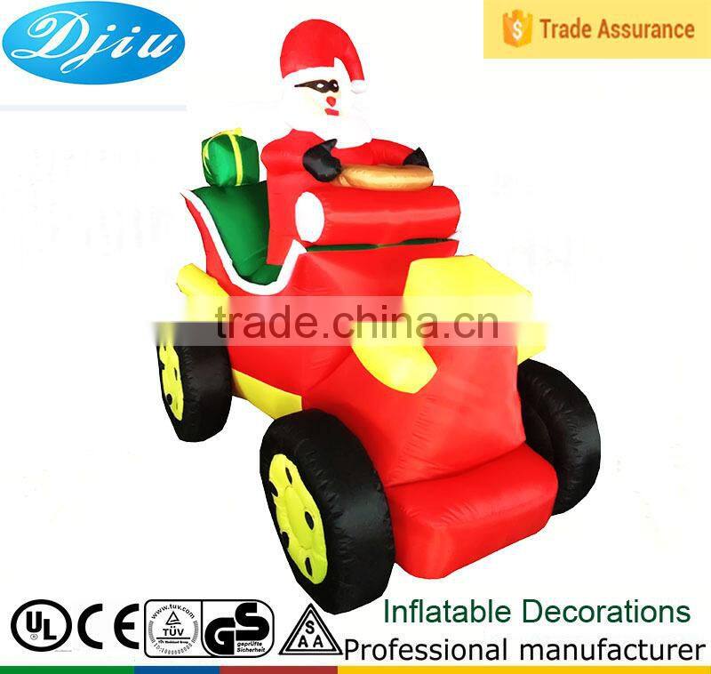 DJ-138 6ft red black inflatable merry christmas santa claus outdoor older decoration decorations for cars