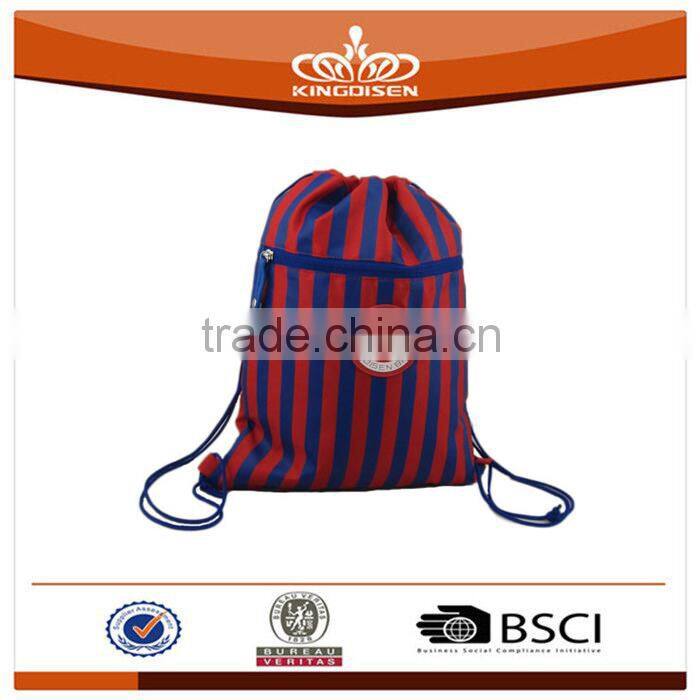 2015 recyclable used stripe drawstring bag