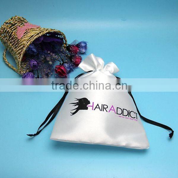 Hot sale custom satin hair extensions packaging bags for wig