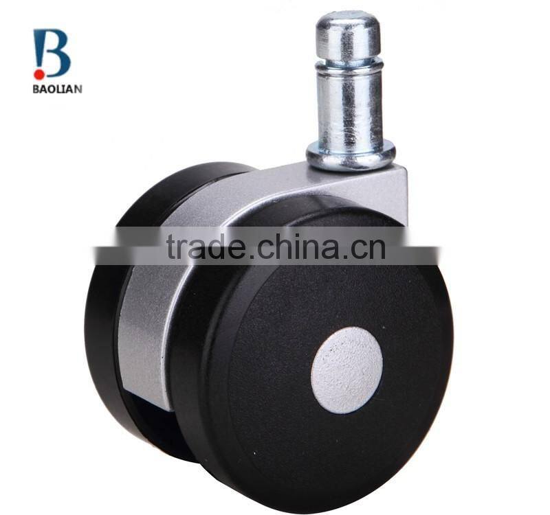 2016sales non-noise 2 "black nylon rivet plastic furniture caster wheels with ring stem