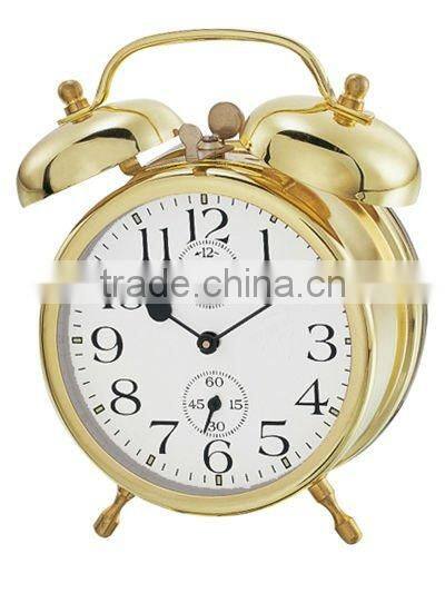 3.5 inch metal case mechanical alarm clock