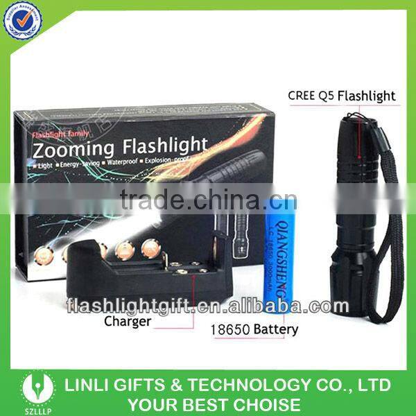 Cree xpe led aluminum zoom flash light