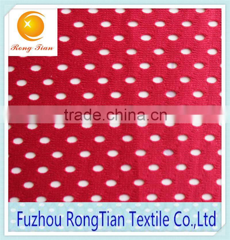 Hot sale red warp knitted big hole mesh fabric for mattress