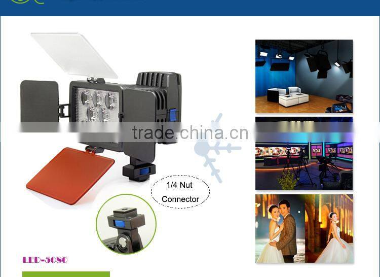 Most hot selling LED video light LED-5080 8 leds photography lighting with F970 battery