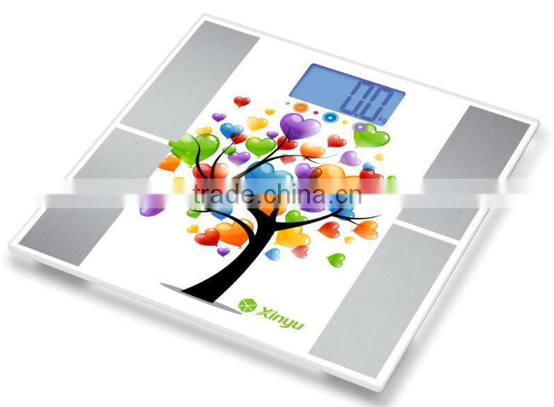 Analyzer Digital body fat scale /personal scale/bathroom scale/weighing scale with glass platform Model:XY-6069