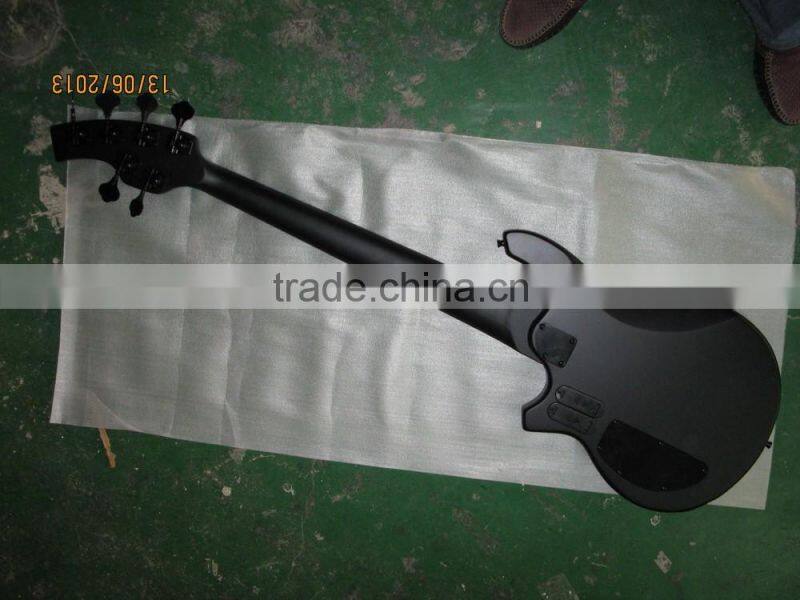 6 string bass guitar musicman black matte color active pickups