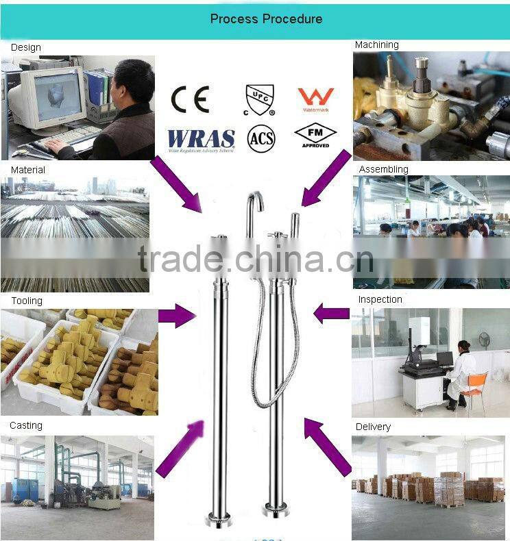 Chrome Finish Floor Stand Bathtub Shower