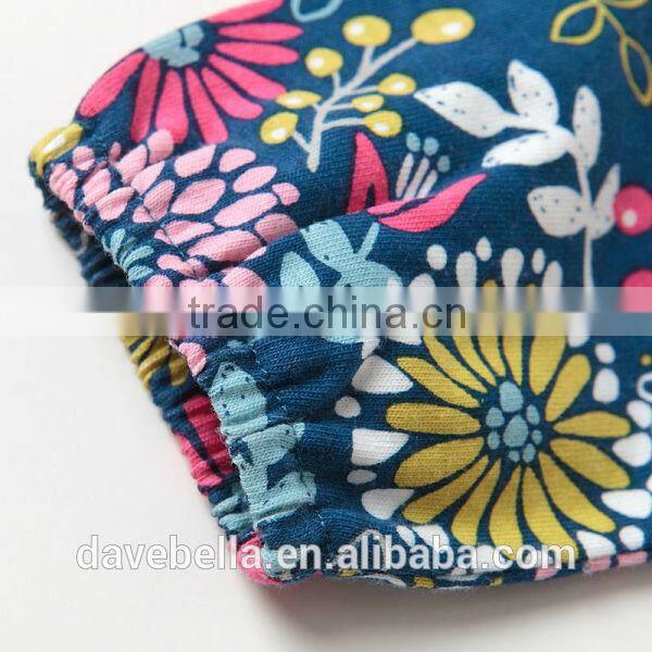 DB799 dave bella 2014 fall/winter printed long sleeve baby clothing sets for girl wholesale printed sets baby clothing sets