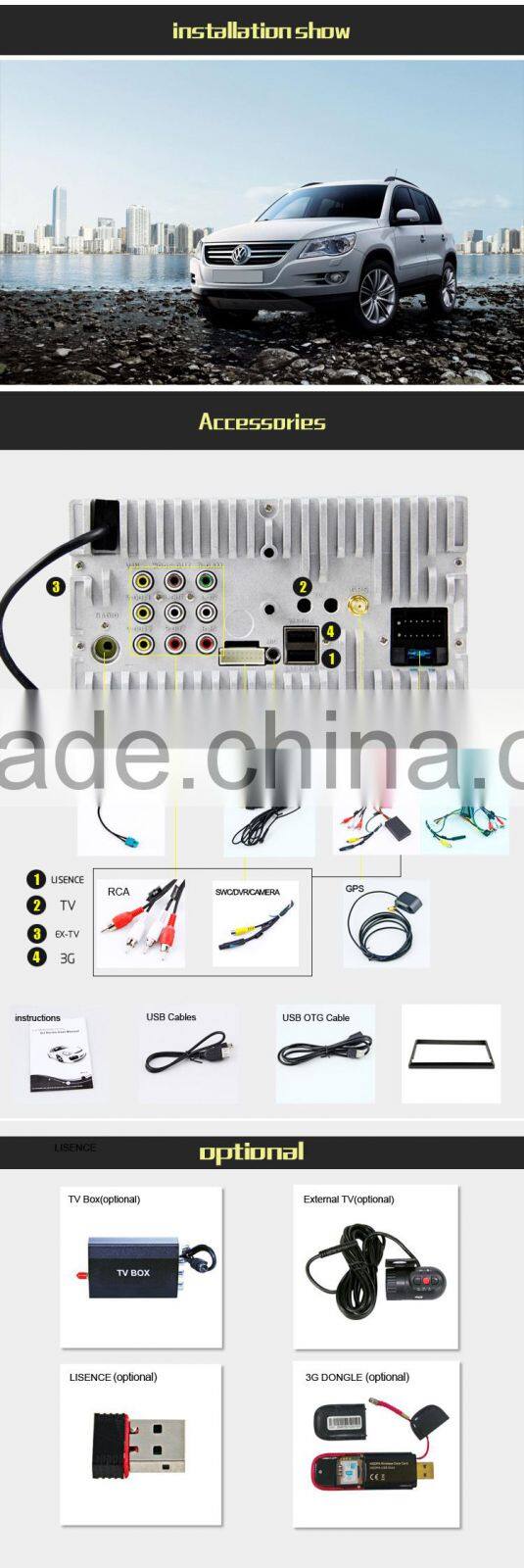 DJ7019 Hot-selling 7inch two din in-dash HD TFT digital panel car dvd player car radio car gps car audio for all universal cars