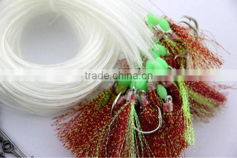 The New 2016 Japan fishing hooks 25pcs/1 bag Longline Traces flasher tubing hook 50cm fishhook lure hook for fishing