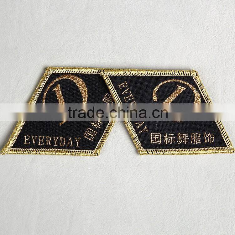 Diamoninternational dancing dressd embroidery patch with gold yarn for