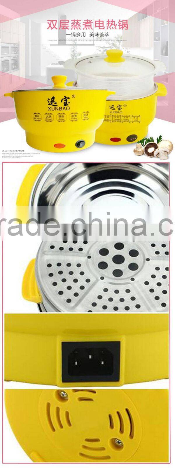 Colorful Small Kitchen Cookwares Food Steam Water Cooker With Glass Lid
