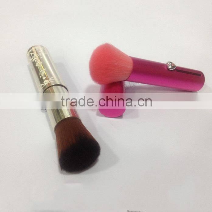 metal handle make up retractable powder brush