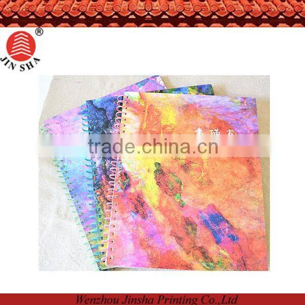 Cheap coloring creative diary/cheap popular sketch notebook/soft cover spiral notebook