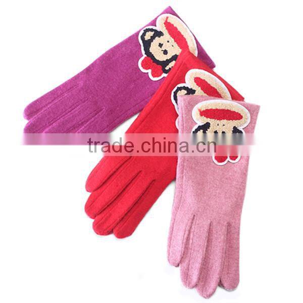 ZFYB 80% sheep wool gloves with embroidery
