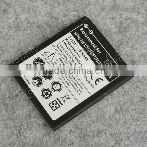 3.7V 1800mAh Battery for Samsung Galaxy ACE 3 S7272, made in china