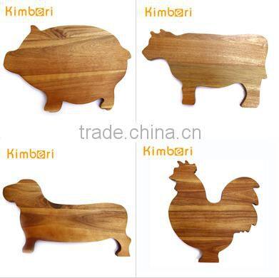kitchen acacia wood animal shaped cutting board