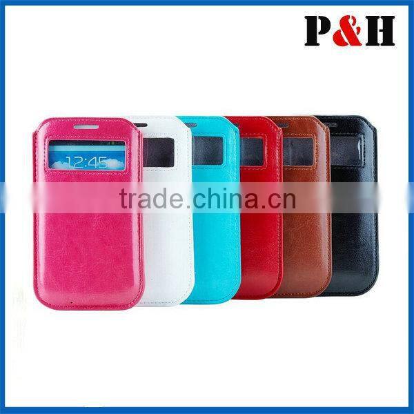 2015 Soft leather bag case for mobile phone with manufacture high quality