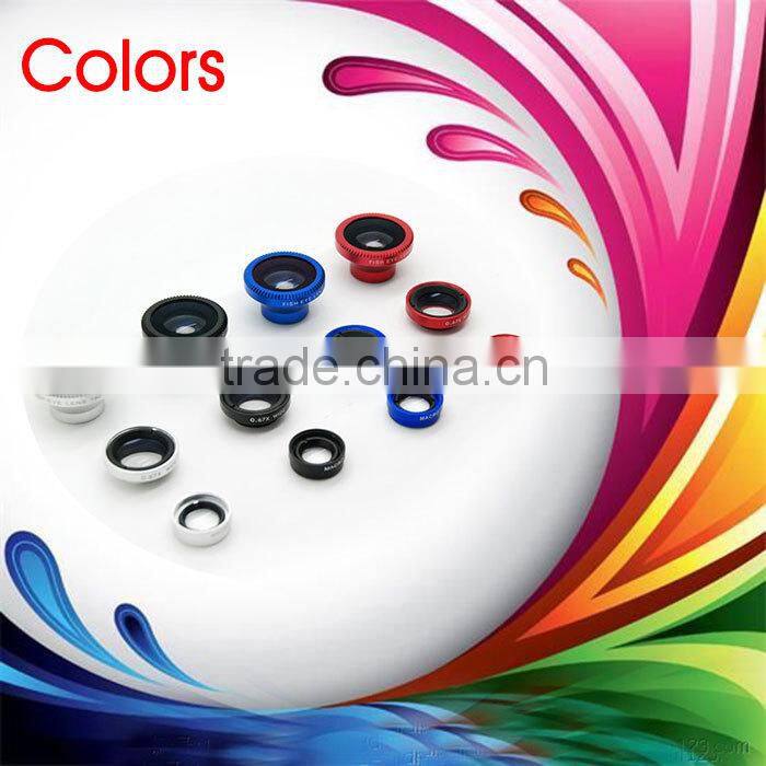 Awesome photo gadgets magnetic camera lens 180 degree fisheye+0.67x wide-angle+10x macro 3in1 lens kit 2016 new products