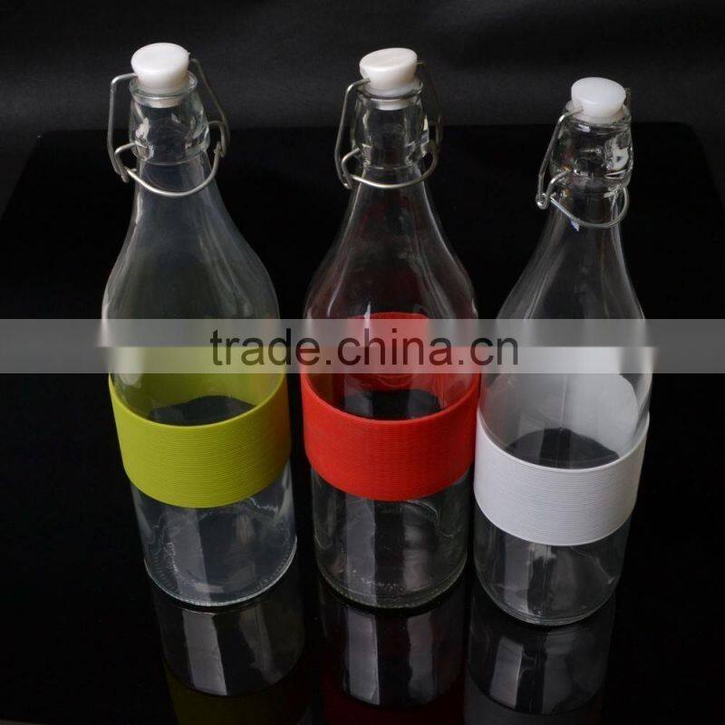 New design clear decorative empty clear glass milk bottles