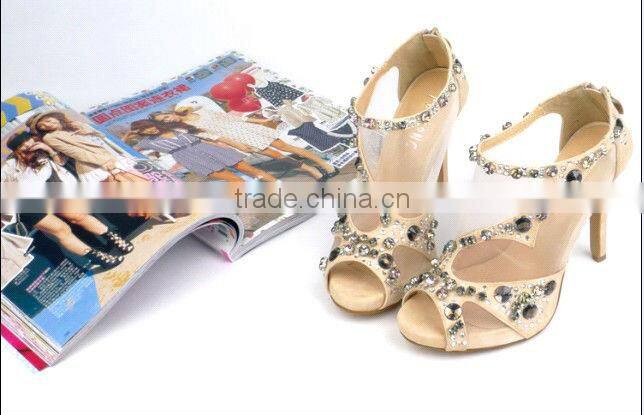 Latest Style Nude Peep Toe High Heel Shoe Bridal Shoes(WS-5002)
