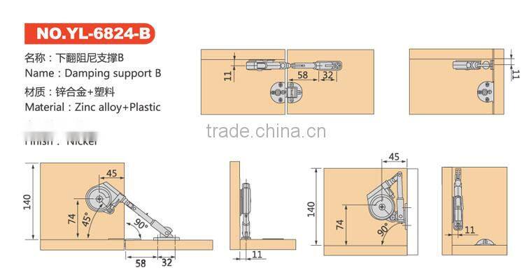 hydraulic furniture cabinet support lift-up door support