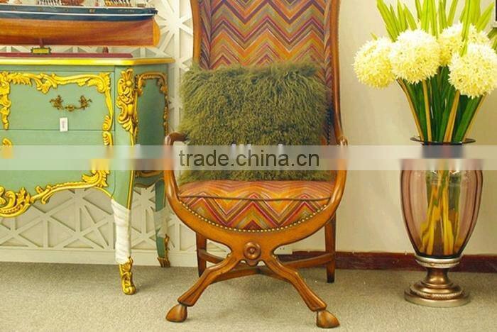 Dark green color real mongolian lamb fur oriental 50*50CM cushion/New Design Cushion Covers