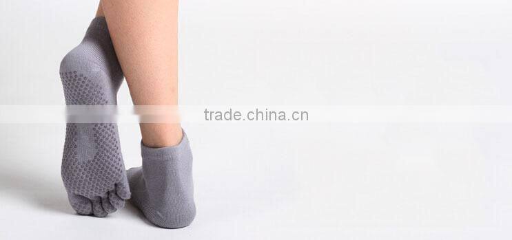 Sexy Hot Teen Girl Custom Made Socks Gray Anti Slip Yoga Pilates Toe Socks