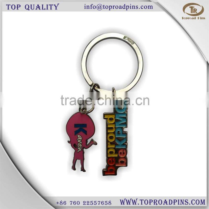 hot sale custom metal keychain with chain