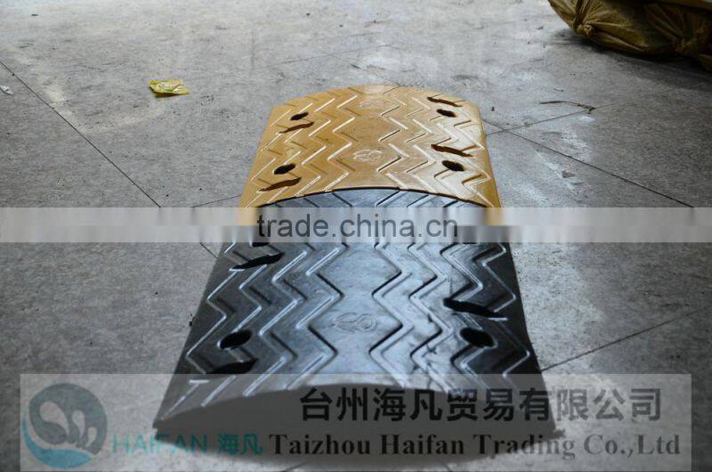 1000*380*50mm High quality hot sell rubber speed hump for crossing/heavy strength rubber speed hump used on road for safety