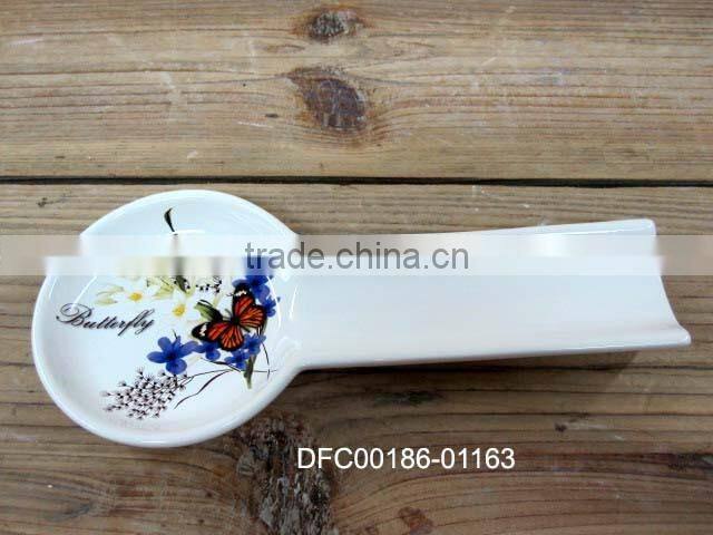 Round Kitchen Two-part Ceramic Serving Dish with Decal